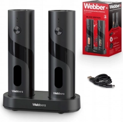 Električni komplet mlinčkov za sol in poper, polnjenje USB‑C, 2 kosa z nastavljivo grobostjo in osvetlitvijo