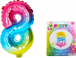 Mavrični napihljiv balon številka 8