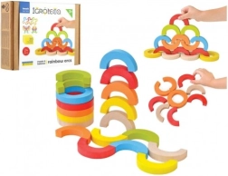 Lesena balansna mozaična sestavljanka mavrični loki, 24 kosov