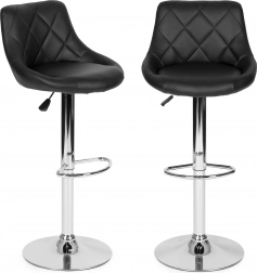 Moderen vrtljiv barski stol z nastavljivo višino in kromiranimi dodatki