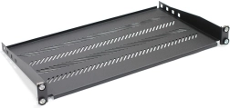 Polica za 19" rack omaro 1U, 483 × 250 mm, črna, perforirana