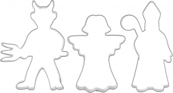 Set nerjavečih modelčkov angel, hudič in sveti Miklavž – 3 kosi