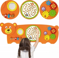 Viga lesena montessori senzorična tabla Medvedek s certifikatom FSC