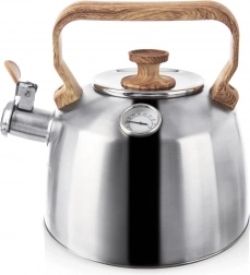Jeklen čajnik s piščalko in termometrom 3,2 l