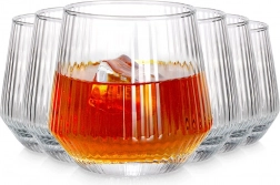 Komplet kozarcev 350 ml iz rebrastega stekla, 6 kosov