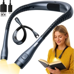 Izoxis LED svetilka za okoli vratu za branje z USB‑C polnjenjem