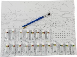 Slikanje po številkah z okvirjem 40 × 50 cm – lev