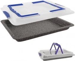 graniten pekač s pokrovom 43 × 29 × 7 cm