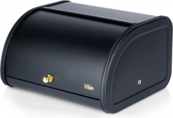 Črn kovinski posod za kruh 30 × 26,5 × 17 cm