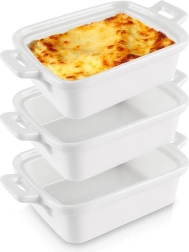 Bele porcelanaste pekače 160 ml, set 3 kosov