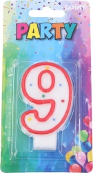 Zabavna svečka Številka 9 Rdeča