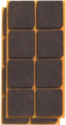 Filcne samolepilne podloge za pohištvo 25 × 25 mm, rjave (16 kosov)
