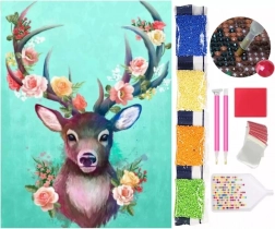 Diamantno slikanje 5D – jelen 30 × 40 cm