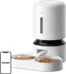 Samodejni podajalnik hrane z dvojno posodo Petlibro 5 l bel
