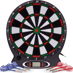 Elektronski tarčni stroj za pikado z LCD, 38 cm, 18 iger, set s 6 puščicami