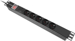 Lanberg napajalni Rack PDU 19" 1U 16A 5x230V 2 m črna IEC C14