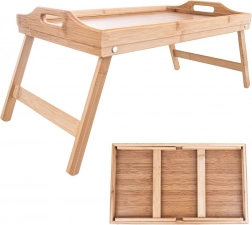 Zložljiv bambusov zajtrkovalni pladenj 50 × 30 × 24,5 cm