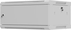 Stenska 19" omara (rack) 4U, 600 × 450 mm, siva, kovinska vrata, LANBERG WF01 (flat pack)