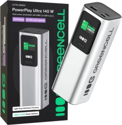 Power banka 25200 mAh s hitrim polnjenjem 140 W PD GREEN CELL PowerPlay Ultra