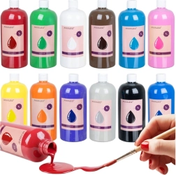 MAALEO poster paints 12×1 L – set for school, studio and home crafting