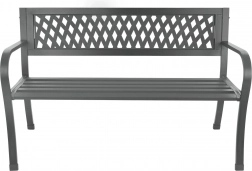 Vrtna kovinska klop z naslonom, grafitna