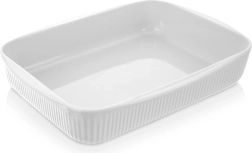 Bela porcelanasta pekač posoda 30,5 × 24,5 × 5,5 cm, 2,2 l