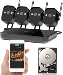 Zmodo 720p Wi‑Fi kamerški sistem z mini NVR in 1TB diskom (4 kamere)