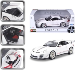 Kovinski avtomobilček Porsche 911 GT3 RS bel merilo 1:18