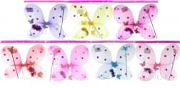 Metuljeva krila s cvetlicami – komplet z obročem za lase in paličico