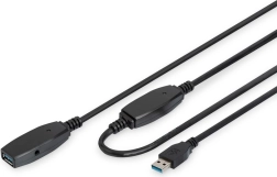 Aktivni podaljševalni USB 3.0 kabel Tip A/A črn 10 m