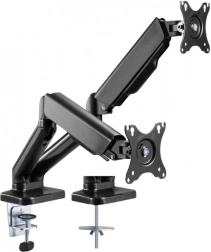 Stojalo za dva monitorja s plinsko vzmetjo