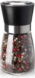 Stekleni ročni mlinček za sol in poper 13 cm