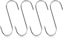 Kljuke S za prekajevanje 15 × 12 cm, nerjaveče jeklo, 4 kosi