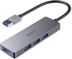 AUKEY ultra tanek aluminijast USB razdelilnik 4× USB 3.0 (5 Gb/s)