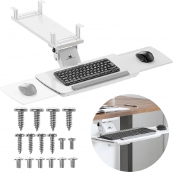 Nosilec za tipkovnico pod mizo, bel