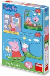 Komplet sestavljank Peppa Pig: Družina 3–5 kosov za malčke