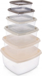 Set posod za živila z pokrovi, 6 kosov