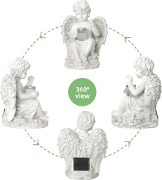 Sončna angelska figurica z LED svetilko 18 cm