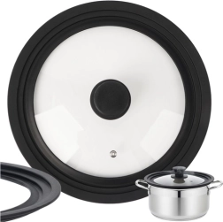 Univerzalni stekleni pokrov 3 v 1 RUHHY 24/26/28 cm s silikonskim robom