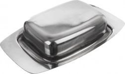 Nerjaven jeklen pladenj za maslo s pokrovom