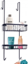 Viseča kovinska polica za prho črna