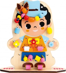 Bino zabavno oblačenje – lesena natikanka igra za otroke