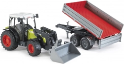 Bruder traktor CLAAS Nectis 267F s čelnim nakladačem in prekucnim prikolnikom