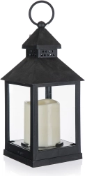 Sončna LED laterna črna 10 × 10 × 23 cm