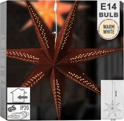 Viseča svetleča žametna zvezda 60 cm, rjava