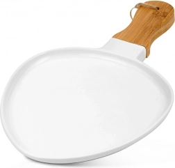 porcelanast servirna plošča Terrestrial 34,5 × 21 cm z bambusovim ročajem