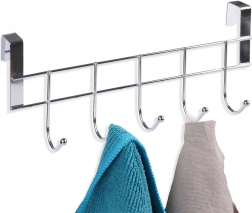Viseči vratni obešalnik za brisače ORION, krom, 5 kavljev