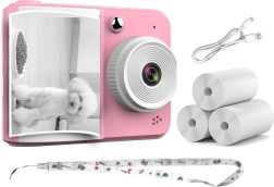 Otroški instant fotoaparat RENEW FORCE s 3 zvitki papirja, rožnat
