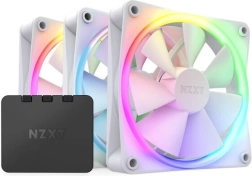 Komplet 3 ventilatorjev NZXT F120 RGB z krmilnikom – bela