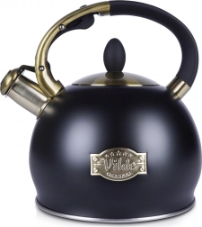 črni nerjavni lonec s piščalko 3 l